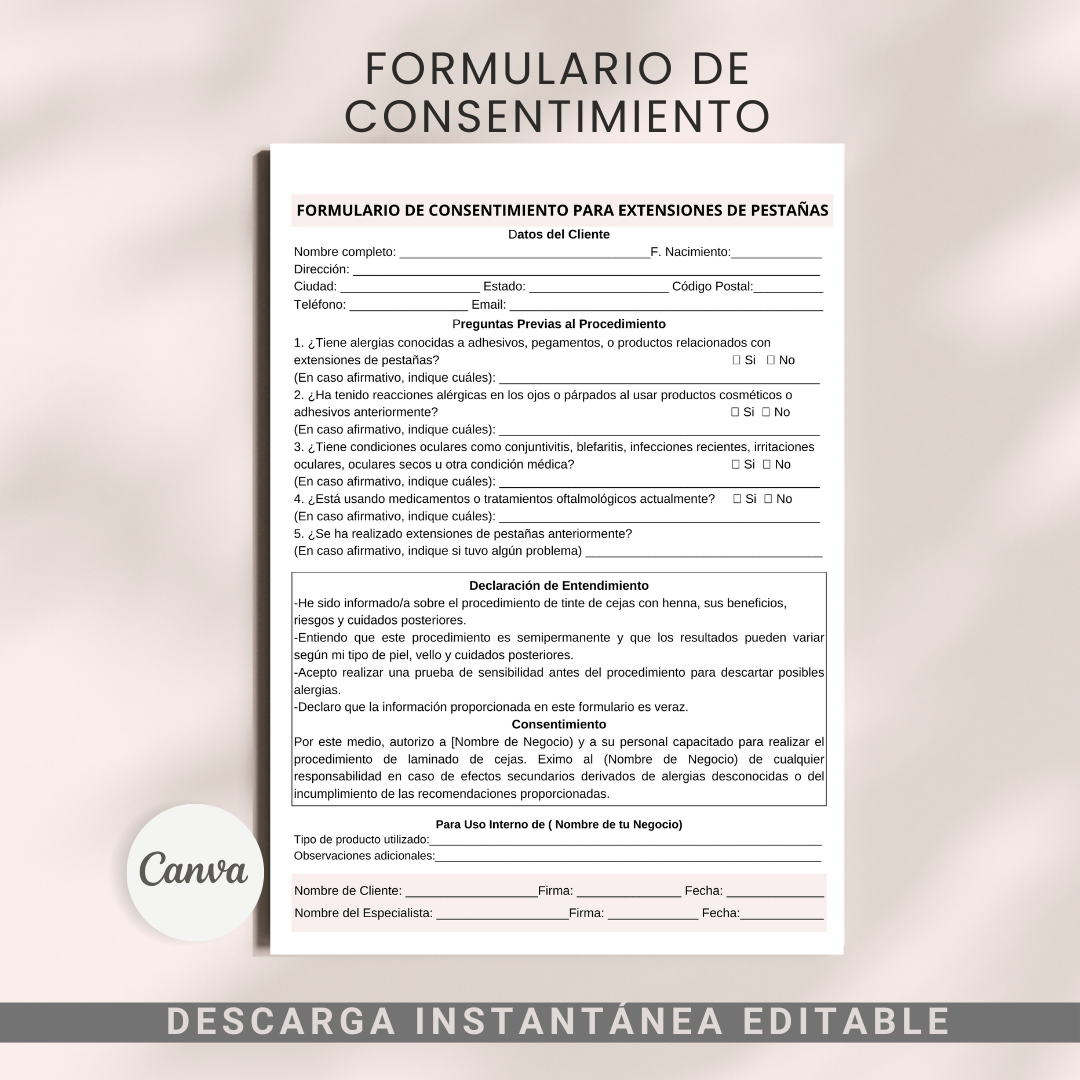 Formulacio de Consentimiento para Extensiones de Pestañas