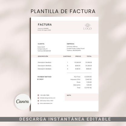 Plantilla Digital de Factura